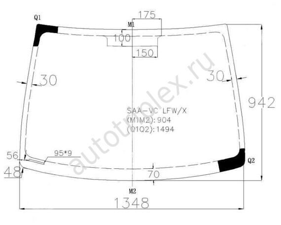 Лобовое стекло HONDA FIT / JAZZ 2001-2008 AGC