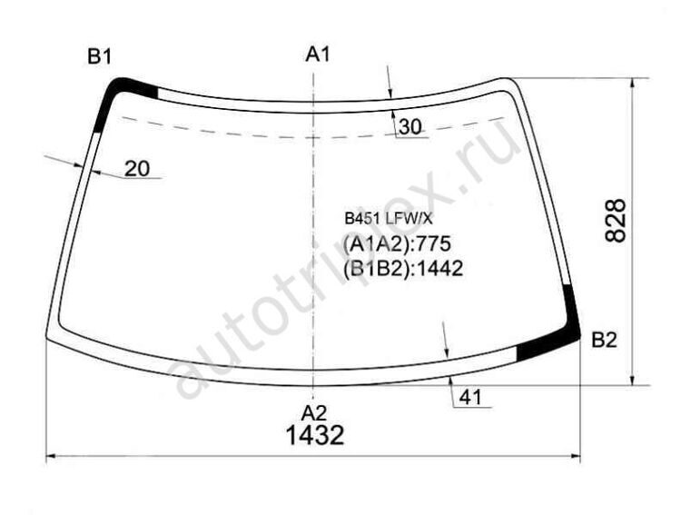 Лобовое автостекло MAZDA 323 FAMILIA 4D SED (FORD LASER) 89-94 Lemson